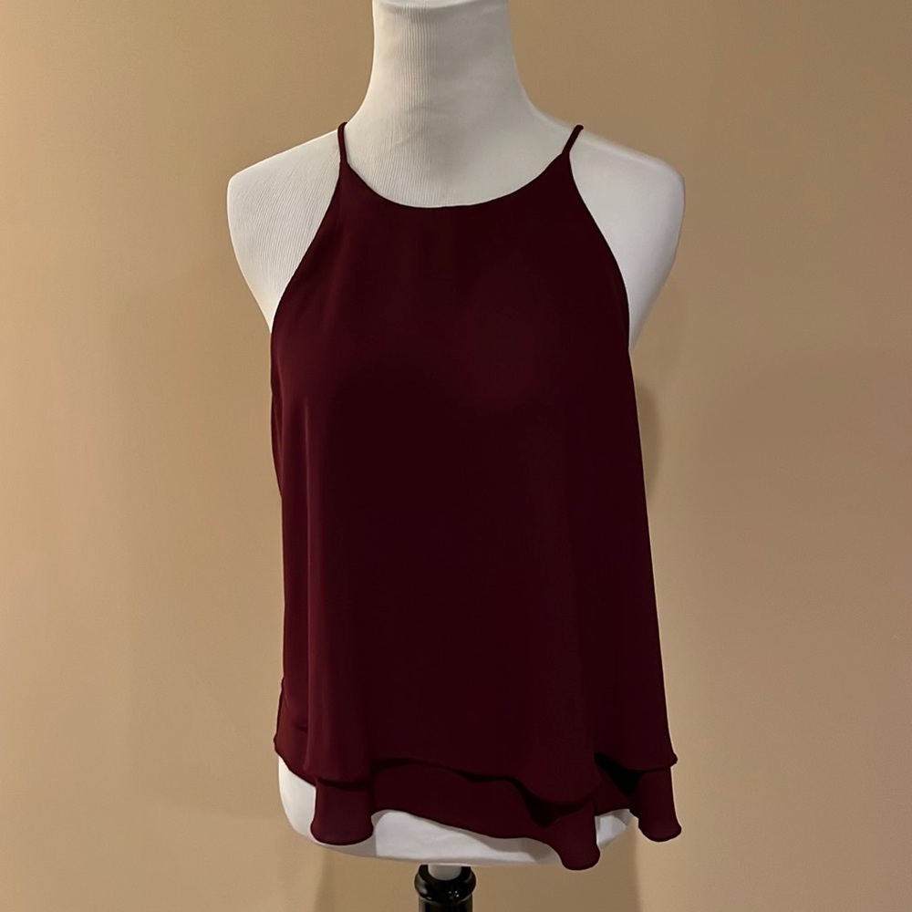 Gag Kate halter neck burgundy tank top